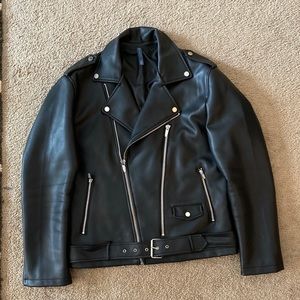 Zara Men’s black leather Jacket